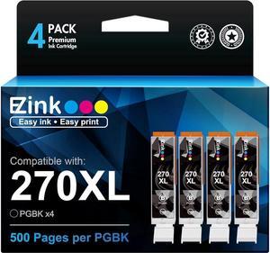 E-Z Ink (TM Compatible Ink Cartridge Replacement for PGI-270XL PGI270XL PGI270 XL PGI-270 to use with MG6821 TS6020 MG6820 MG5720 TS5020 TS8020 TS9020 MG7720 Printer (Large Black, 4 Pack)
