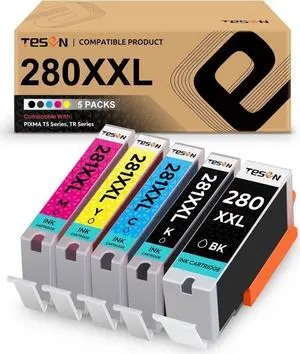 TESEN Compatible Ink Cartridge Replacement for 280 XXL 281 XXL PGI 280XXL CLI 281XXL Use with TR8520 TR8620 TS6220 TS6320 TR7520 TS6120 TS9120 TS8120 TS8320 Printer, 5 Pack Color Set
