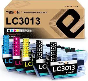 TESEN Compatible LC3013 Ink Cartridge Replacement for Brother 3013 LC 3013 LC3011 Use with Brother MFC-J491DW MFC-J895DW MFC-J497DW MFC-J690DW Series Printer (5 Pack, 2Black 1Cyan 1Magenta 1Yellow)
