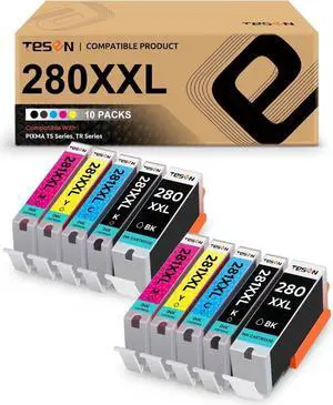 TESEN Compatible PGI280XXL CLI281XXL Ink Cartridge Replacement for 280XXL 281XXL Use with TR8520 TR8620 TS6220 TS6320 TR7520 TS6120 TS9120 TS8120 TS8320 Printer, 10 Pack Color Set