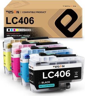 TESEN LC406 Compatible Ink Cartridge Replacement for Brother LC406XL LC406 XL LC-406 for Brother MFC-J4335DW MFC-J4535DW MFC-J5855DW MFC-J6555DW MFC-J6955DW Printer Black Cyan Magenta Yellow 4 Packs