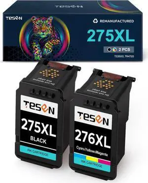 TESEN 275XL 276XL Remanufactured Ink Cartridge Replacement for PG-275XL CL-276XL 275 276 XL Use with TS3500 TS3520 TS3522 TR4720 TR4722 TR4700 Printer (1 Black+1 Color Combo)