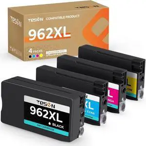 TESEN 962XL Compatible Ink Cartridges Combo Pack High Capacity Replacement for 962XL 962 for OfficeJet Pro 9010 9012 9014 9015 9016 9018 9019 9020 9025 9026 Printers (Black Cyan Magenta Yellow)