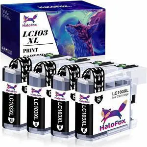 4x LC103XL Black Ink Cartridges Replacement For Brother MFC J650DW J475DW J870DW