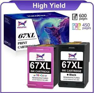 2X 67XL Black Color Ink Cartridges for DeskJet 2722 2725 2755 Plus 4132 4110