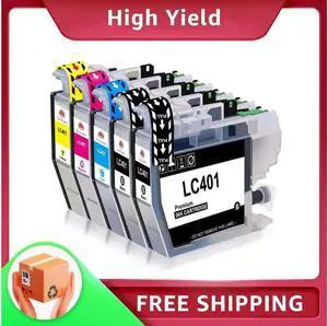 5Pc LC401 Ink Cartridge compatible for Brother LC401 MFC-J1010DW MFC-J1170DW