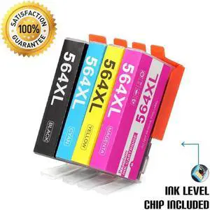 4PK For 564XL 564 XL Ink Cartridges Photosmart All-in-One AIO 7510 7520 7525