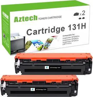 Aztech Compatible Toner Cartridge Replacement  131 131H CRG131 CRG-131 Toner Cartridge ImageClass MF8280Cw MF624Cw MF628Cw LBP7110Cw Printer Ink (Black, 2-Pack)