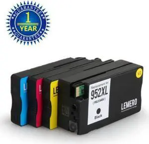 Compatible 952 952XL Ink Cartridge 4PK (Black/Cyan/Magenta/Yellow) for Officejet Pro 7740 8210 8216 8218 8710 8714 8715 8716