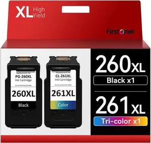 PG-260 XL/CL-261 XL Ink Cartridges Replacement 260 261 for 260XL and 261XL Ink Cartridges fit for TR7020 TR7022 TS6420 TS5300 TS5320 Printer(1 Black, 1 Color)