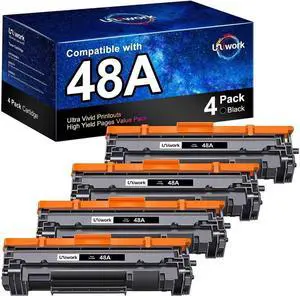 Uniwork 48A CF248A Toner Compatible Toner Cartridge Replacement  48A CF248A Toner Cartridge Compatible with Laserjet Pro M15w M29w M30w M31w MFP M28w M29a M15a M16w Printer Toner, 4 Black