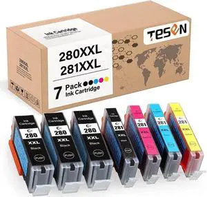 TESEN Compatible 280XXL 281XXL Ink Cartridge Replacement for 280 281 XXL PGI280XXL CLI281XXL Use with TR8520 TR8620 TS6220 TS6320 TR7520 TS6120 TS9120 TS8120 Printer , 7 Pack Color Set