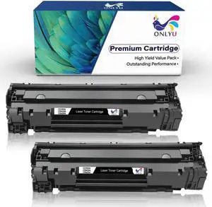 Zell 2 Pcs Premium Cb435A Ce285A Cb436A Black Toner Cartridge Replace For Printers