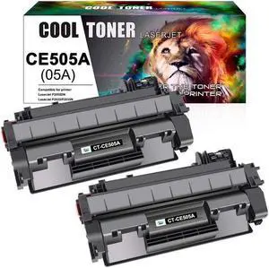 Cool Toner Compatible Toner Cartridge Replacement for 05A CE505A Toner Cartridge for Laserjet P2035 P2055DN P2035N P2030 P2050 P2055D P2055X Printer Ink (Black, 2-Pack)