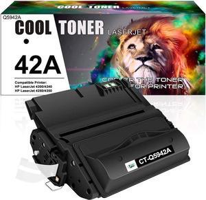 Cool Toner Compatible Toner Cartridge Replacement for 42A Q5942A 42X Q5942X Q1338A for Laserjet 4250 4200 4350 4300 4250N 4240 4350N 4250TN 4250DTN 4350DTN 4350TN Printer Ink (Black, 1-Pack)