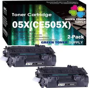 (2 Pack) GTS Compatible for Toner Cartridge 05X 505X CE505X (Black) for Laserjet P2055dn P2055 P2055D P2055X Pro 400 Pro 400 M401n M401dne M401dw MFP M425dn Printer