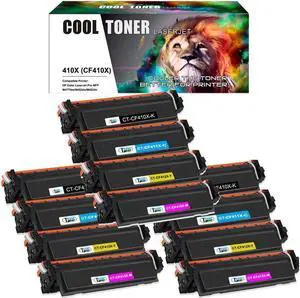 12PK CF410X Toner Compatible with Color LaserJet M452dw M477fdw M477fnw MFP