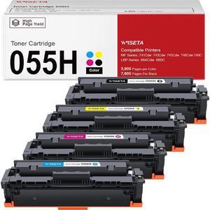 055H 055 Toner MF743cdw Toner High Yield (with Chip) Replacement for 055 055H Toner use with Color ImageClass MF743Cdw MF741Cdw MF745Cdw LBP664Cdw MF743 Printer Black Cyan Magenta Yellow