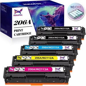 5Pack Toner Compatible with  206A W2110A LaserJet M283fdw M283cdw M283 No Chip