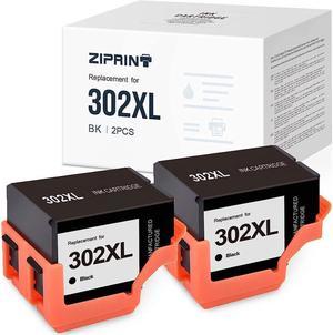 ZIPRINT Remanufactured Ink Cartridges Replacement for Epson 302 302XL T302 T302XL High Yield to use with Expression Premium xp-6100 xp-6000 Printer (Black, 2 Pack)