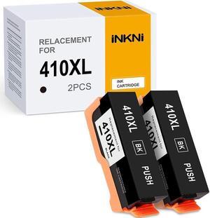 InkNI ( New Chip Remanufactured Ink Cartridges Replacement for Epson 410XL 410 XL T410XL for Expression XP-7100 XP7100 XP-530 XP-640 XP-830 XP630 XP640 XP-630 XP-635 Printer (Black, 2-Pack)