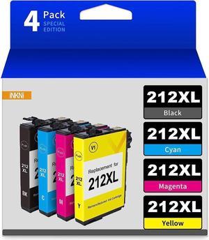 212XL Ink Cartridges Remanufactured Replacement for Epson 212XL T212XL 212 XL 212 for Expression Home XP-4100 XP-4105 Workforce WF-2850 WF-2830 Printer (Black Cyan Magenta Yellow, 4-Pack)