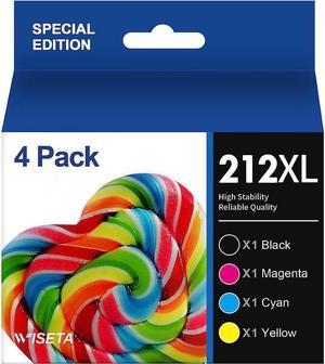 212XL Ink Remanufactured Ink Cartridges Replacement for Epson 212XL T212XL 212 XL T212 for XP-4100 XP-4105 WF-2830 WF-2850 Printer (1 Black, 1 Cyan, 1 Magenta, 1 Yellow, 4 Pack)