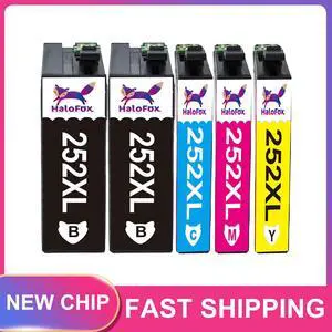 5PK BCMY Ink Cartridges for Epson 252XL 252 XL Fits Workforce WF 7110 7610
