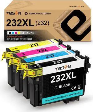 TESEN New Version 232XL Remanufactured Ink Cartridge Replacement for Epson 232XL Ink Cartridges Combo Pack T232 T232XL to use with Expression Home XP-4200 XP-4205 Workforce WF-2930 WF-2950 (4 Pack)