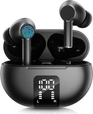Carego Wireless Ear Buds, Earbuds Bluetooth 5.3 Headphones 40H Playtime LED Display, HiFi Stereo Sound Waterproof in-Ear Earphones with Microphone for iPhone/Samsung/Android (Black)