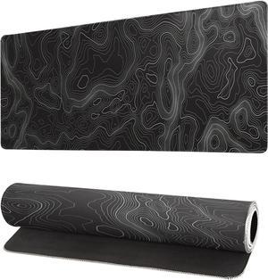 Topographic Contour Extended Big Mouse Pad Large,Gaming Mouse Pad Desk Pad,27.6x11.8 Inch Long Computer Keyboard Mouse Mat Mousepad with 3mm Non-Slip Base and Stitched Edge for Gaming and Office