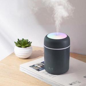 Portable Mini Humidifier, Colorful, Cool Mist, USB Powered. Perfect for Bedroom, Office & Car (300ml, Gray)