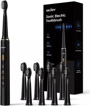 SEJOY Sonic Electric Toothbrush Rechargeable With 7 Brush Heads Power Toothbrush