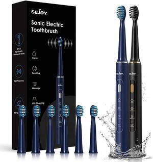 SEJOY Sonic Electric Toothbrush USB Rechargeable 3Modes 7Brush Heads Smart Timer