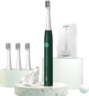 Sonic Electric Toothbrush 3 Modes 4 Replacement Brush Heads Rechargeable