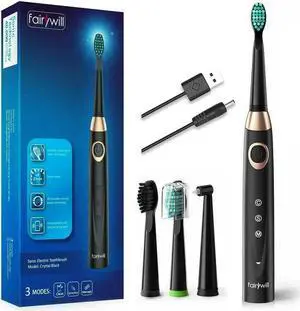 Fairywill Electric Toothbrush Rechargeable 4 Sonic Brush Head Powerful Cleaning