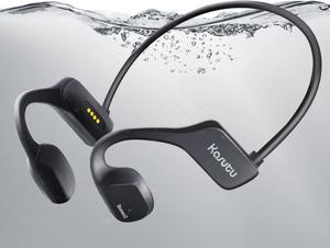 Kasutu Bone Conduction Headphones, Open-Ear Bluetooth 5.2 Headphones Built-in 8G Memory, IP68 Waterproof Sports MP3 Earphones with Mic for Swimming Running Hiking Cycling