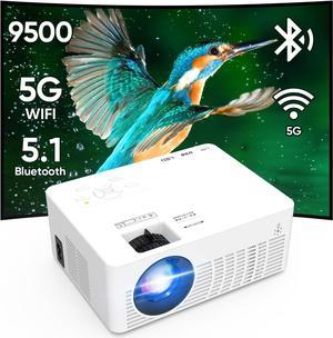 Mini Projector, 2024 Projector with WiFi and Bluetooth, Movie Projector, 1080P Full HD Supported Outdoor Projector, Portable Projector Compatible with Android/iOS/Windows/TV Stick/HDMI/USB