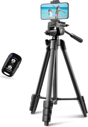 UBeesize 54'' Camera Tripod, Phone Tripod for iPhone with Bag, Travel Tripod Stand with Remote Compatible with iPhone 15/14/13/12/11, Android Phones, Cameras, DSLR and Gopro