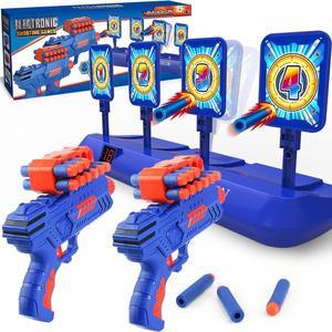 BAODLON Digital Shooting Targets with Foam Dart Toy Gun Electronic Scoring Auto Reset 4 Targets Shooting Game Toys Gifts for Age of 5 6 7 8 9 10 Years Old Kids Boys Compatible with 2 Toy Gun
