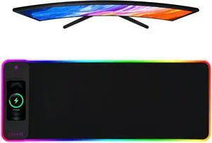 15W Wireless Charging RGB Gaming Mouse Pad, LED Mouse Pad 31.5 x 12 inch Extra Large Mousepad Non-Slip Rubber Base, 10 Light Modes RGB Desk Mat for Gaming, MacBook, PC, Laptop, Desk 15W Wireless Charging RGB Gaming Mouse Pad, LED Mouse Pad 31.5 x 12 inch Extra Large Mousepad Non-Slip Rubber Base, 10 Light Modes RGB Desk Mat for Gaming, MacBook, PC, Laptop, Desk