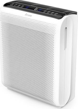AROEVE Air Purifiers For Home Large Room Up to 1395 Sq Ft with Air Quality Laser Sensors, H13 True HEPA Filter, Washable Filters, Filters Pet Dander, Pollen, Smoke, Dust for Bedroom Office, MK07 White