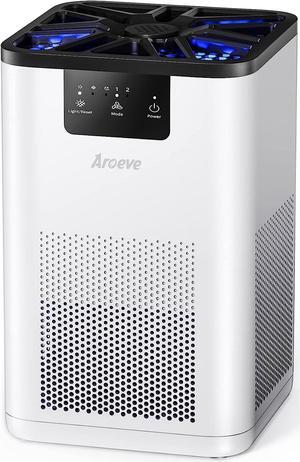AROEVE Air Purifiers for Bedroom HEPA Air Purifier With Aromatherapy Function For Pet Smoke Pollen Dander Hair Smell 20dB Air Cleaner For Bedroom Office Living Room Kitchen, MK06