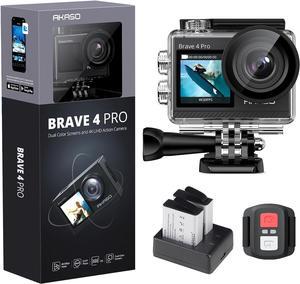 AKASO Brave 4 Pro 4K30FPS Action Camera - 131ft Underwater Camcorder Waterproof Camera with Touch Screen Advanced EIS Remote Control 5X Zoom Underwater Camera Support External Mic