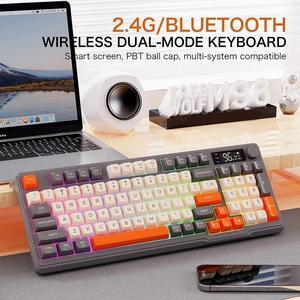 Nshi M96 Bluetooth Keyboard Wireless ZIYOULANG Gaming Keyboard Mouse,Electronic Screen, Multi-Device Connection,Ergonomics Gaming