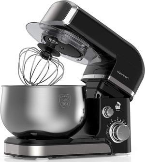 Stand Mixer, Kitchen Mixer Electric Food Mixer, 6 Speeds with 304 Stainless Steel Bowl Tilt-Head Dough Mixer, Dough Hook, Whisk, Beater, Splash Guard & Scraper