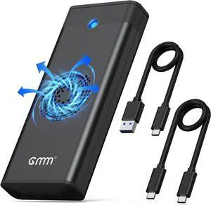 M.2 NVME SSD Enclosure with Cooling Fan, 10 Gbps USB C 3.2 Gen 2 PCIE NVME Adapter, 6Gbps SATA, M.2 Reader with Aluminum Case Support UASP Trim for PCIe M-Key(B+M Key) SSD 2242/2260/2280 M.2 NVME SSD Enclosure with Cooling Fan, 10 Gbps USB C 3.2 Gen 2 PCIE NVME Adapter, 6Gbps SATA, M.2 Reader with Aluminum Case Support UASP Trim for PCIe M-Key(B+M Key) SSD 2242/2260/2280