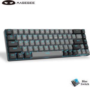 60 Percent Mini Gaming Mechanical Keyboard Detachable Tycp-C Office Keyboard Compact 68 Keys Ice Blue Backlight with Blue Switch for PC Gamer Office/Windows PC Laptop Mac/Xbox