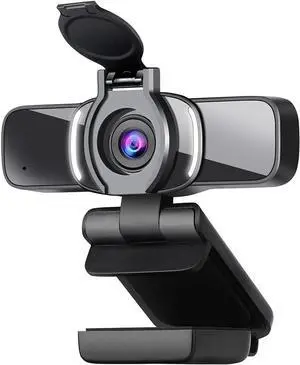 Dericam USB Web Camera, 1080P HD Webcam with Microphone and Privacy Cover [Plug and Play], 1080p/30fps Laptop Face Cam for Zoom/Skype/Teams, PC Video Conference