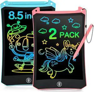 LCD Writing Tablet, 2 Pack Toddler Kids Toys, 8.5 Inch Doodle Board Drawing Pad, Travel Essentials Kids Games, Back to School Supplies Toys Birthday Gifts for Girls Boys Age 3-8